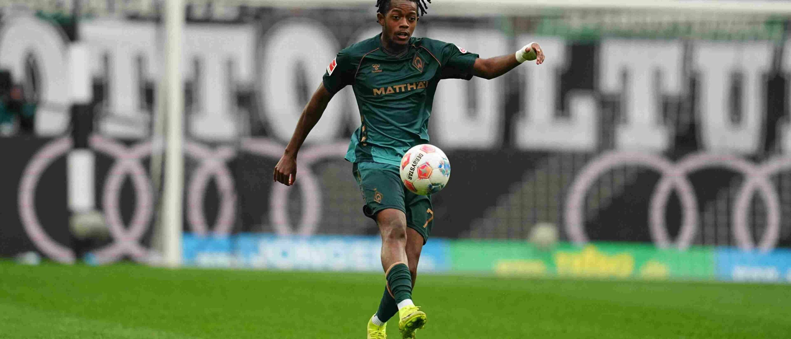 Werder Bremen player Samuel Mbangula