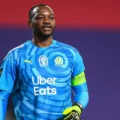 Steve Mandanda with the captain's armbrand during his time at Marseille