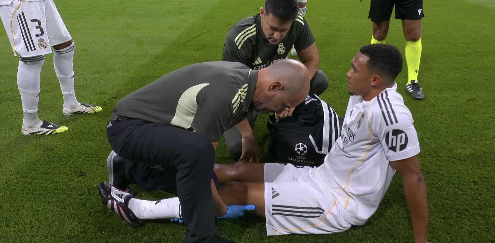 Trend Alexander-Arnold receiving treatment on the field