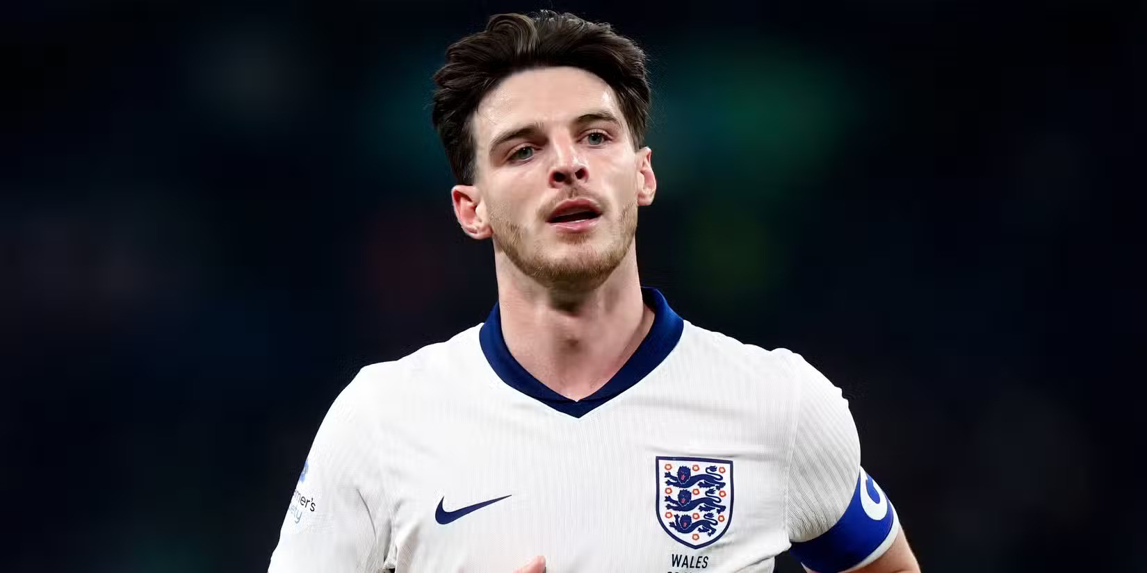 Declan Rice with England's captain armbrand
