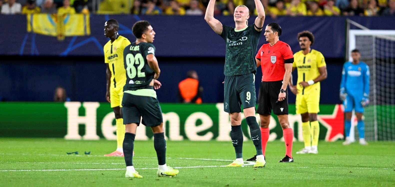 Erling Haaland has just scored against Villarreal