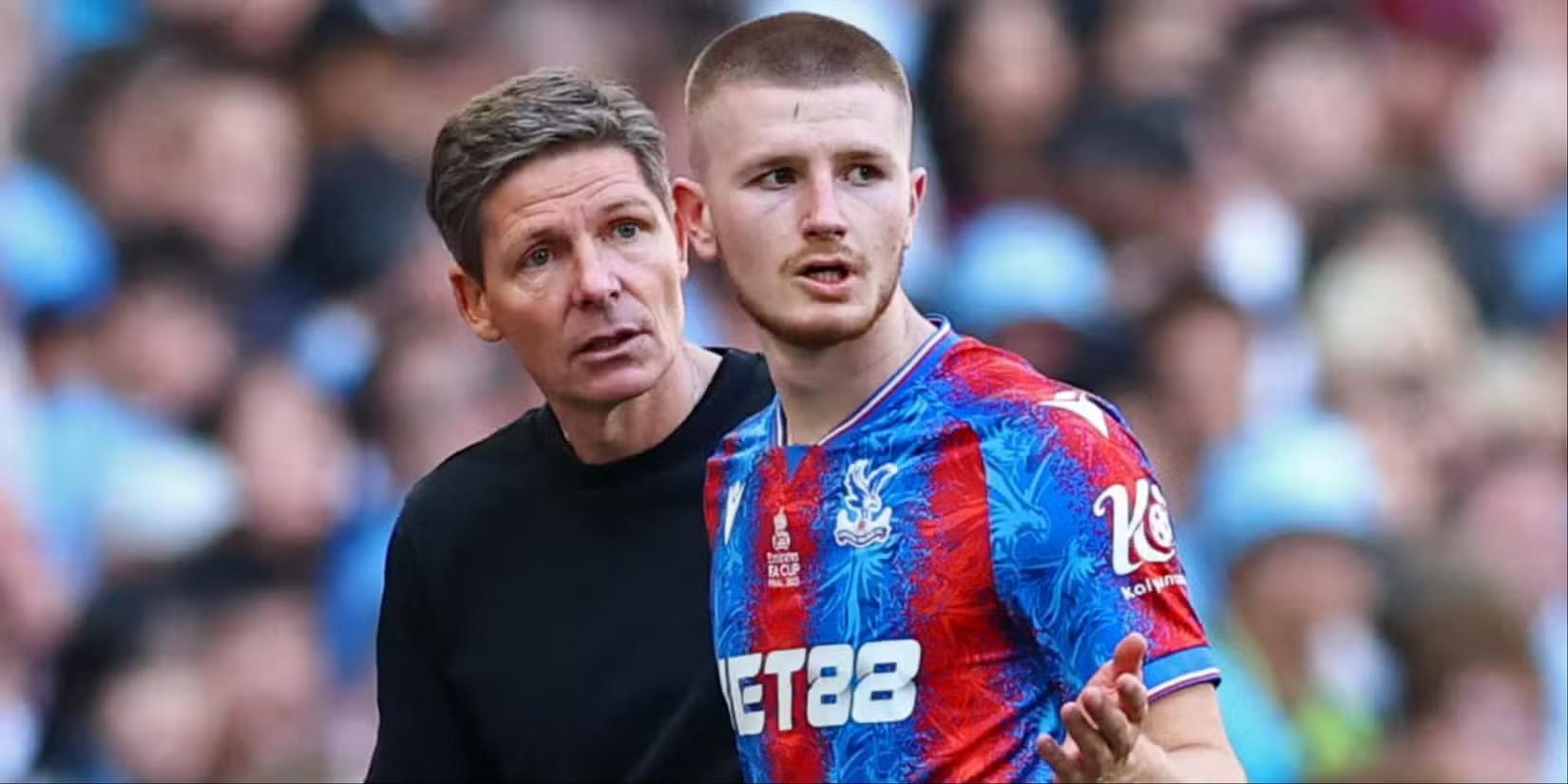 Crystal Palace's manager Oliver Glasner and Adam Wharton