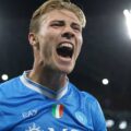 Rasmus Hojlund after scoring against Sporting