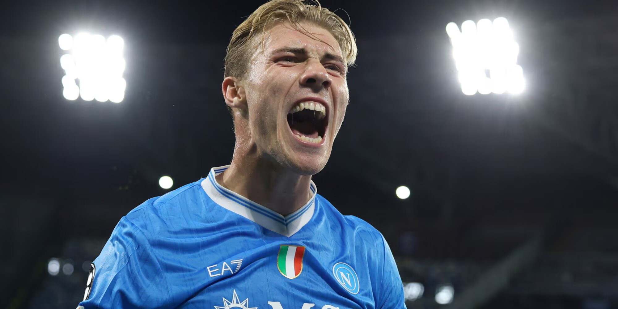 Rasmus Hojlund after scoring against Sporting