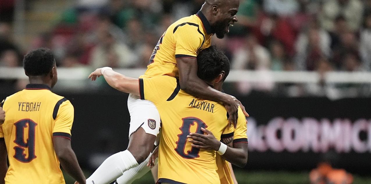Ivory Coast players celebrate after scoring a goal