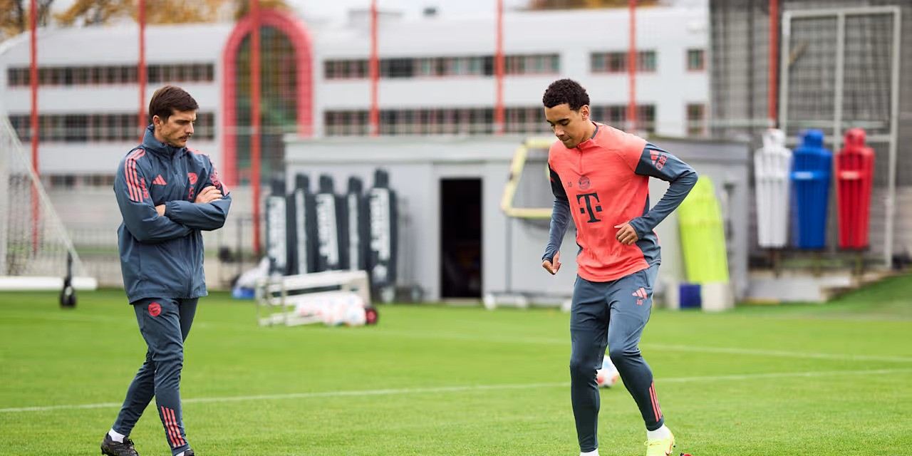 Bayern Munich's Jamal Musiala in training