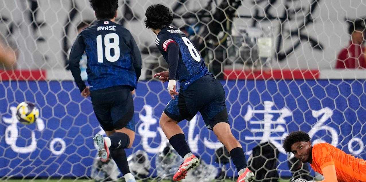 Takumi Minamoto has just scored against Brazil