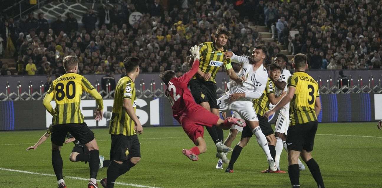 Moment of the Champions League match between Kairat and Real Madrid