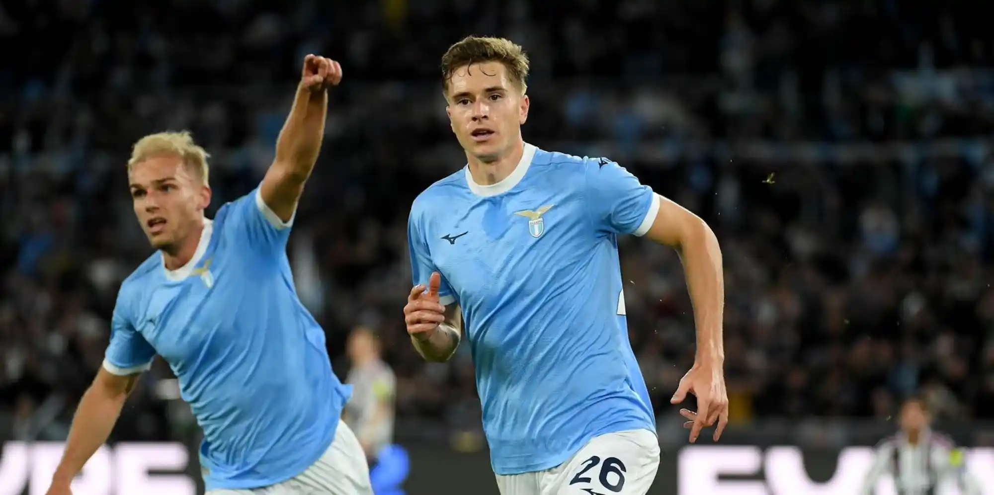 Toma Basic celebrates after scoring against Juventus