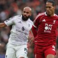 Bryan Mbeumo and Virgil van Dijk in a ground duel