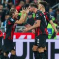 Luka Modric and Adrien Rabiot after a Milan goal