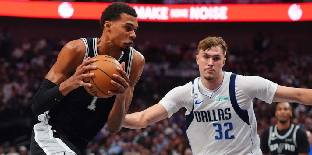 Cooper Flagg trying to stop Victor Wembanyama