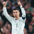 Cristiano Ronaldo reacts to being shown first ever red card in Portugal's shirt