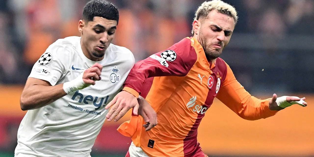 Galatasaray and Union SG player in a ground duel