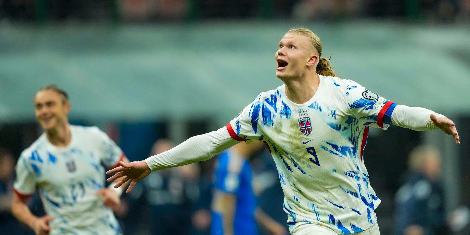 Erling Haaland has just scored for Norway against Italy