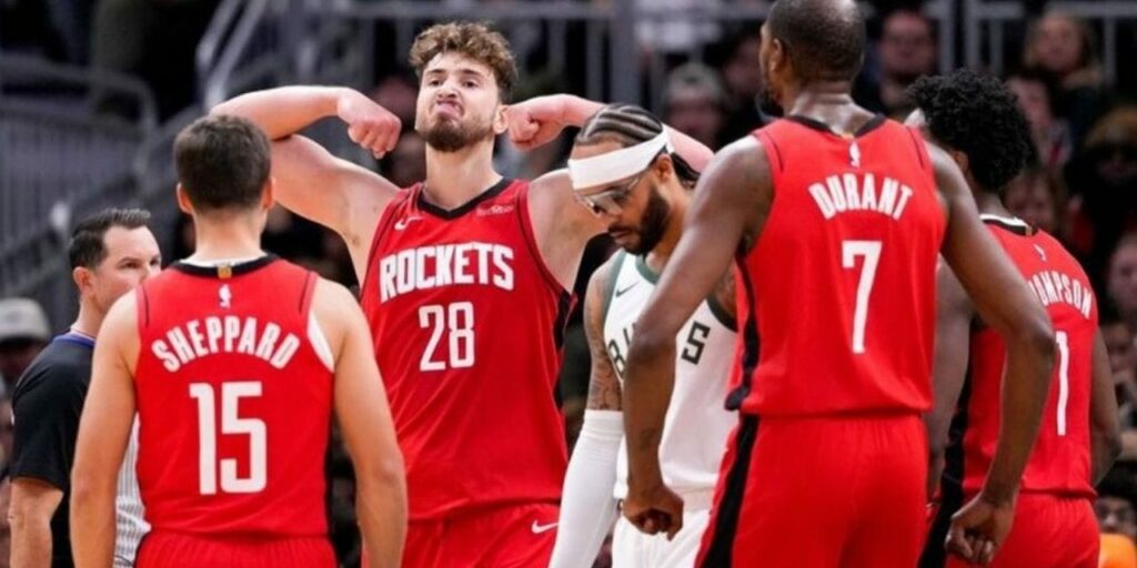 Alperen Sengun flexes muscles in Houston Rockets' win over Milwaukee Bucks