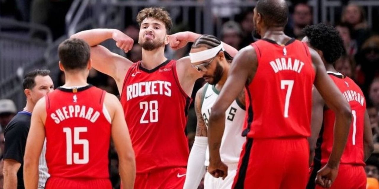 Alperen Sengun flexes muscles in Houston Rockets' win over Milwaukee Bucks
