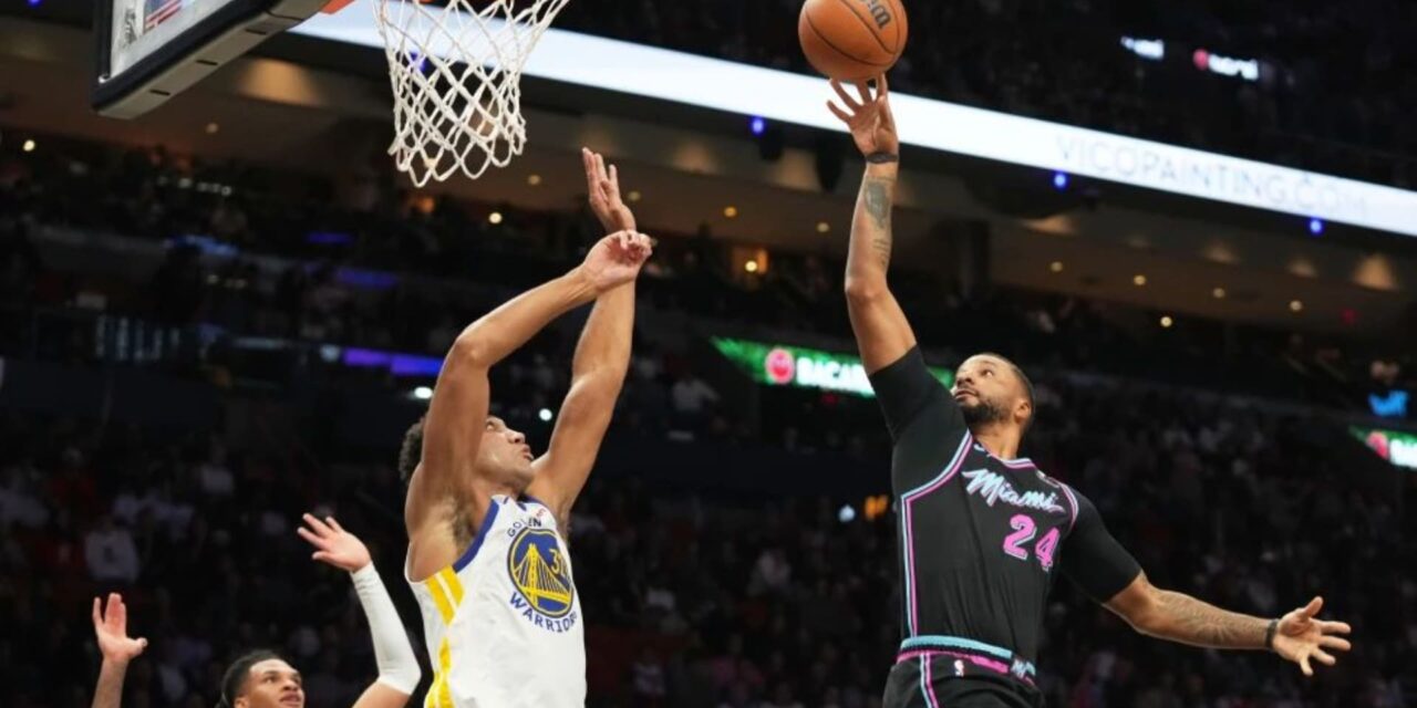 Norman Powell shoots at Golden State Warriors basket