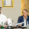 Roberto Mancini signing a contract to become Al-Sadd head coach