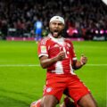 Serge Gnabry celebrates after scoring for Bayern Munich