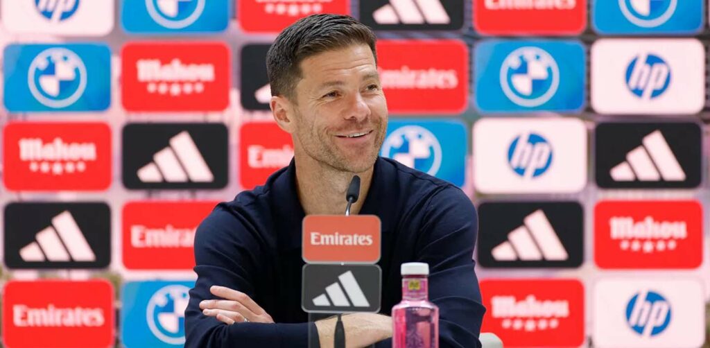 Real Madrid head coach Xabi Alonso during a press conference