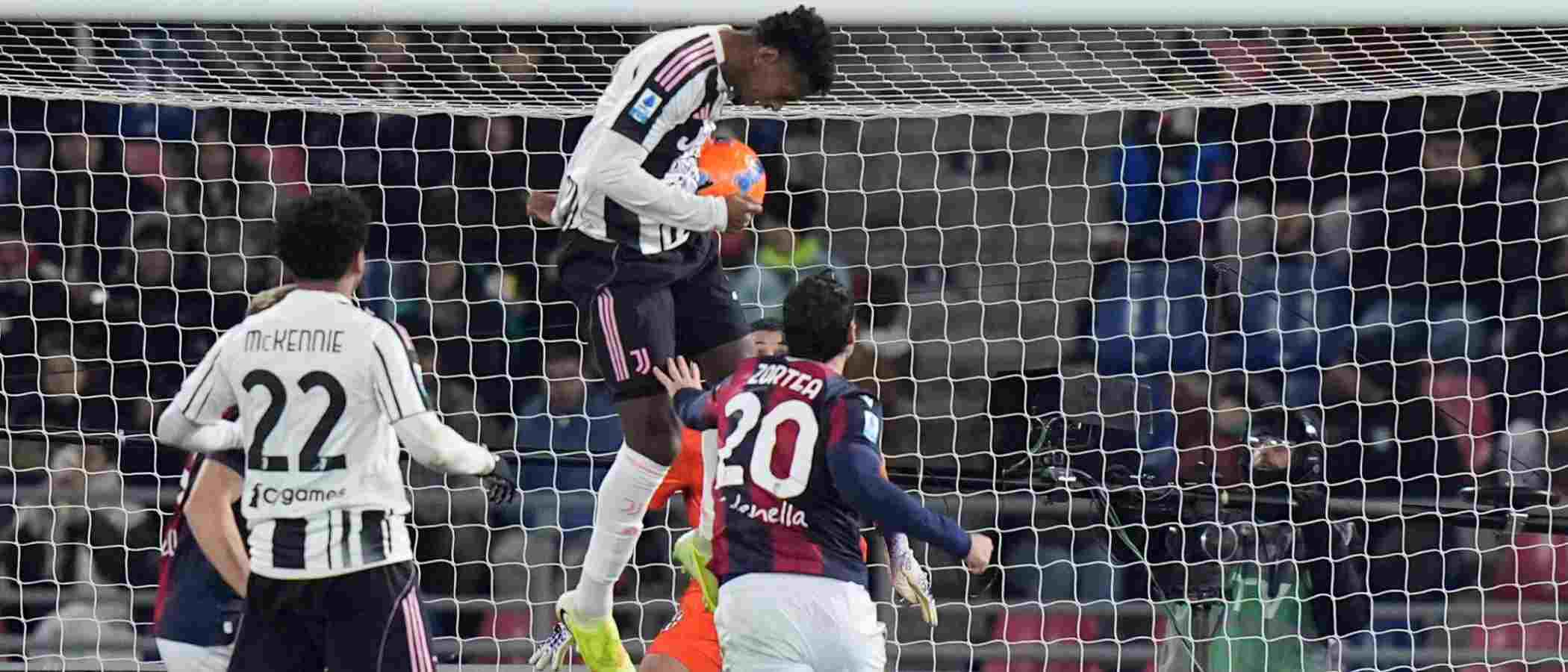 Juventus player heads the ball