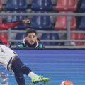 Jonathan Rowe scoring for Bologna against Parma