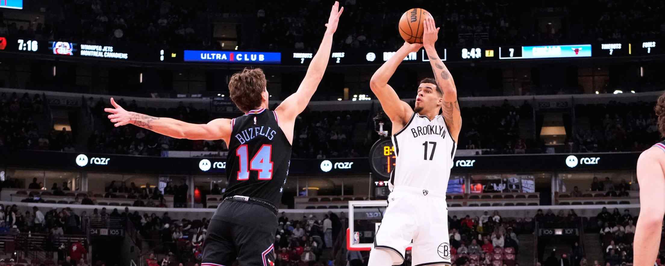 Michael Porter Jr. shoots over Matas Buzelis