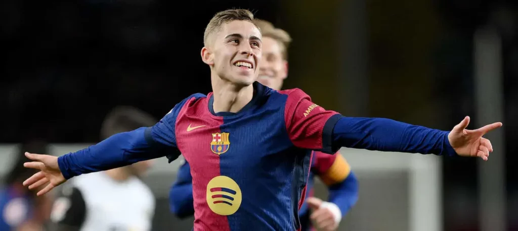 Fermin Lopez celebrates after scoring a goal