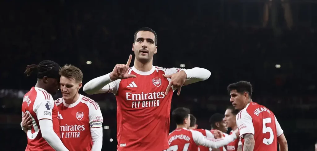 Mikel Merino celebrates after scoring against Brentford