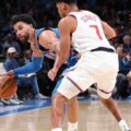 RayJ Dennis guarding Oklahoma City Thunder player