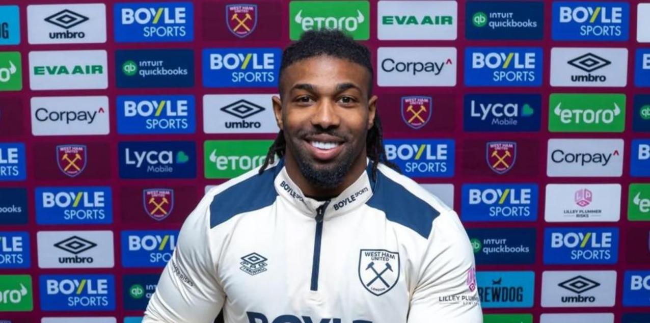Adama Traore during his signing as West Ham player