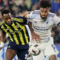 Fenerbahce and Aston Villa players in a duel for the ball