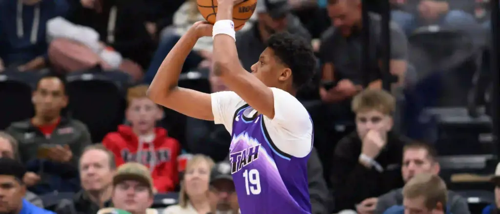 Utah Jazz guard Keyonte George shooting the ball