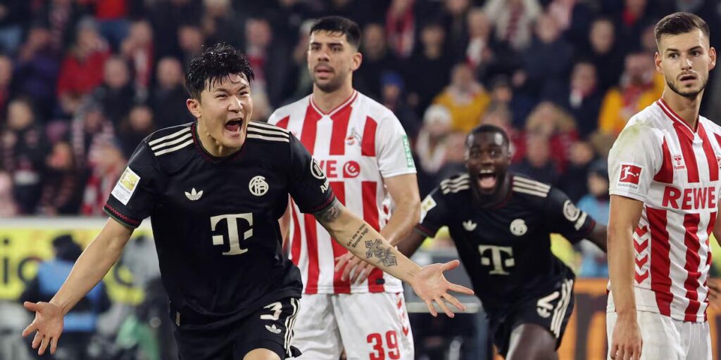 Kim Min-Jae has just scored for Bayern Munich against Koln