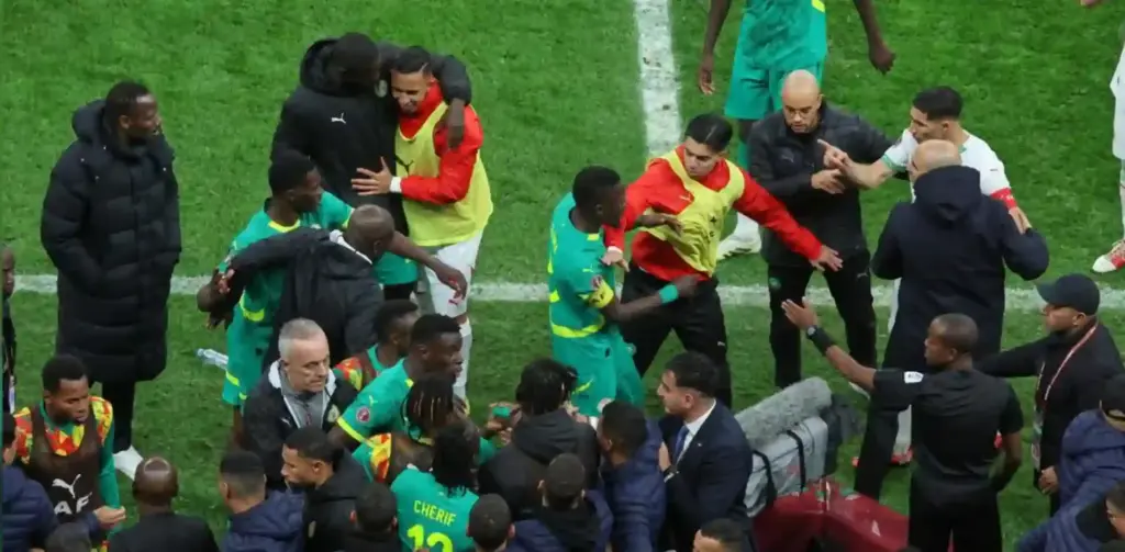 Chaotic scenes during AFCON final between Morocco and Senegal