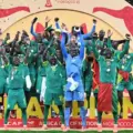Senegal players celebrate with the Afcon 2026 trophy