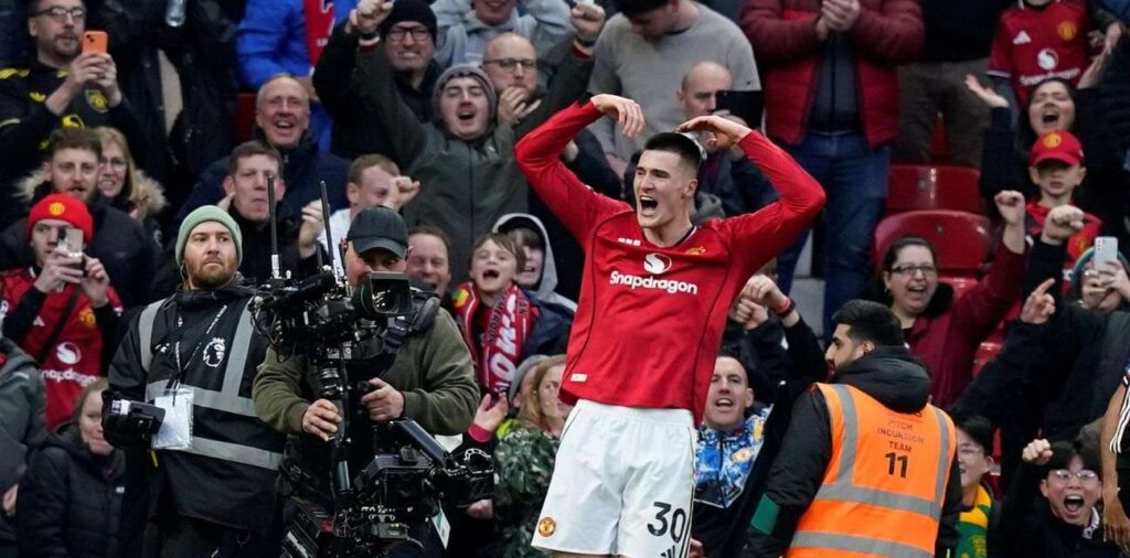Benjamin Sesko has just scored a stoppage-time winner for Manchester United against Fulham