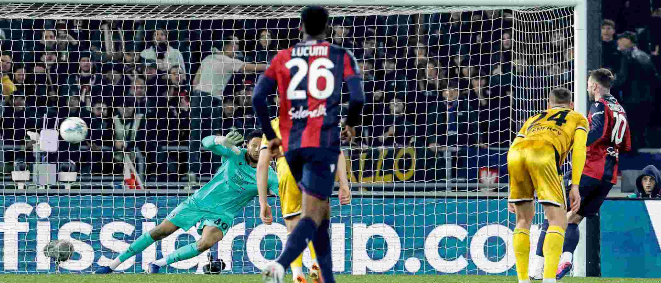 Federico Bernardeschi scoring a penalty for Bologna against Udinese