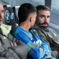 Daniel Carvajal sitting on Real Madrid bench