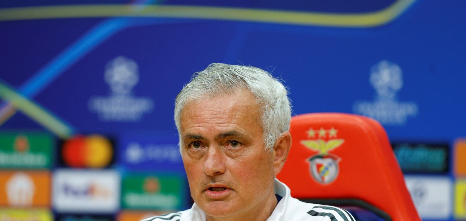 Jose Mourinho speaking at a press conference