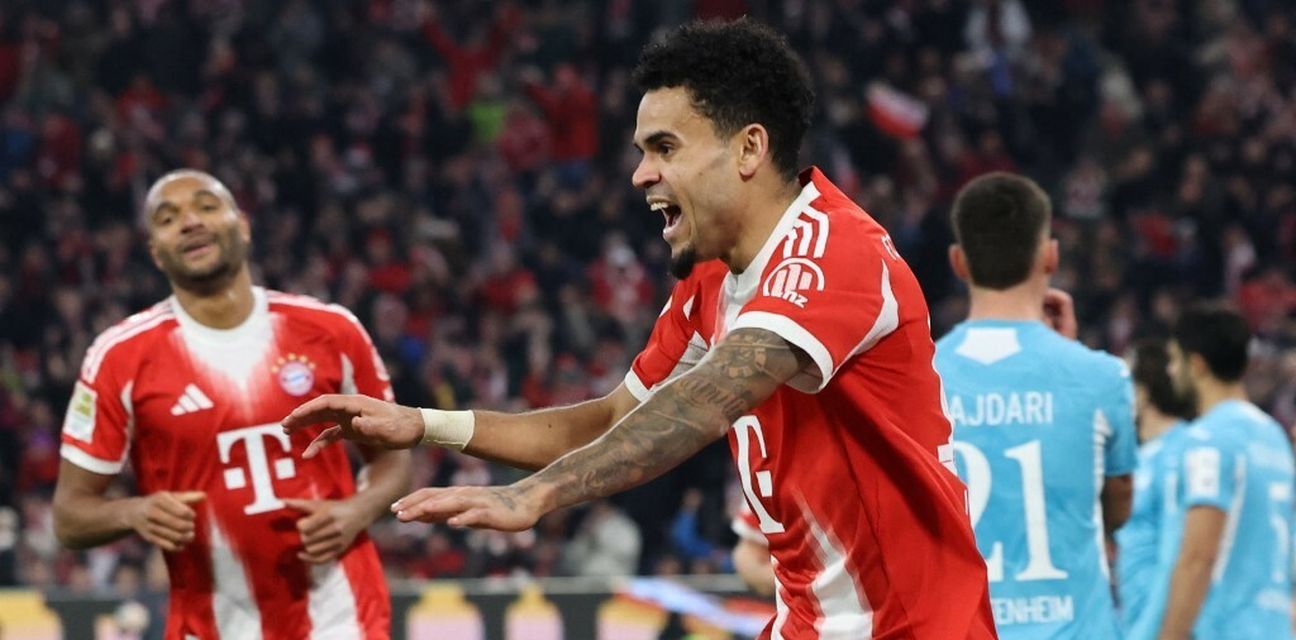 Luis Diaz celebrates after scoring against Hoffenheim