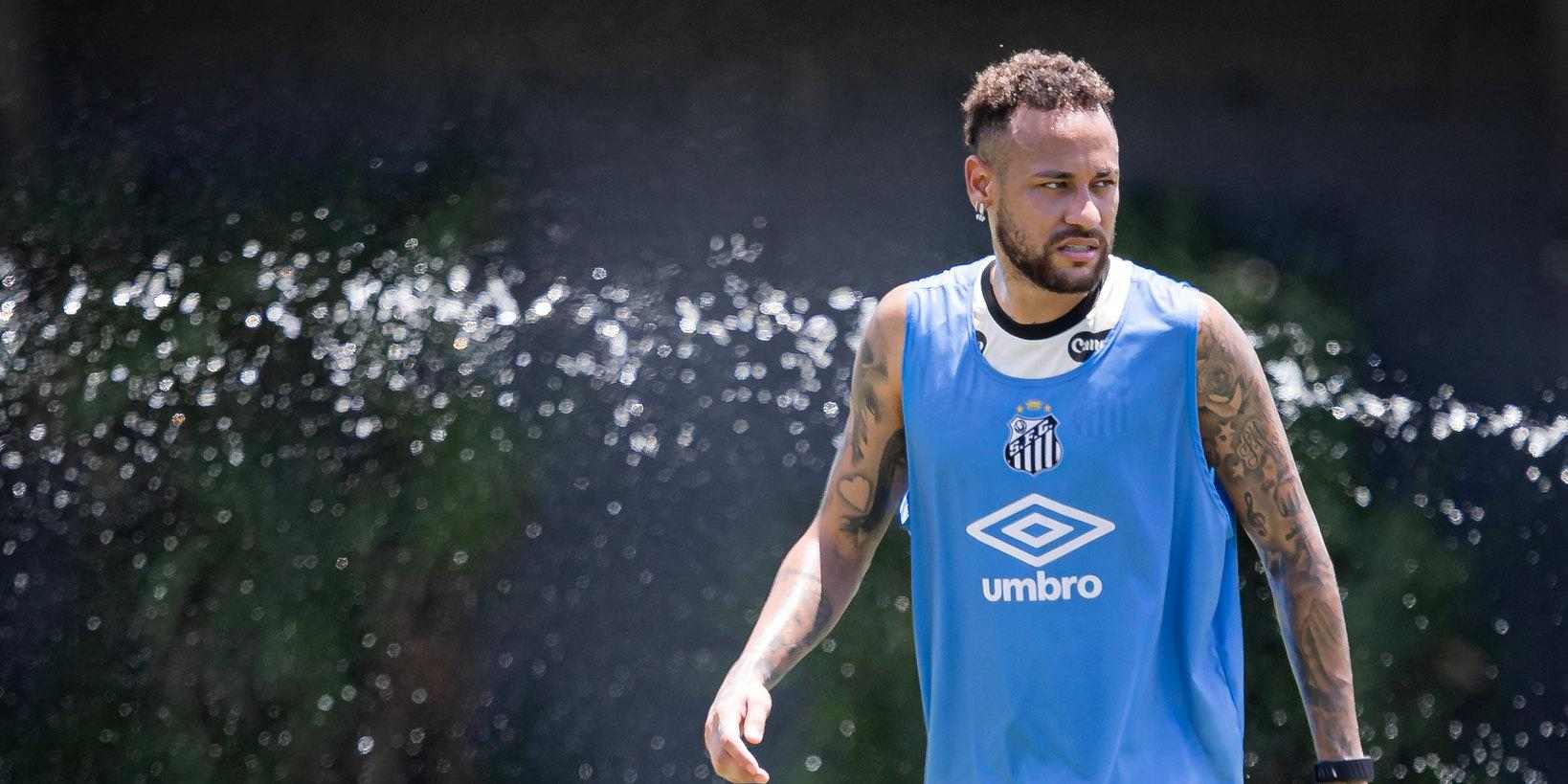 Neymar in Santos training