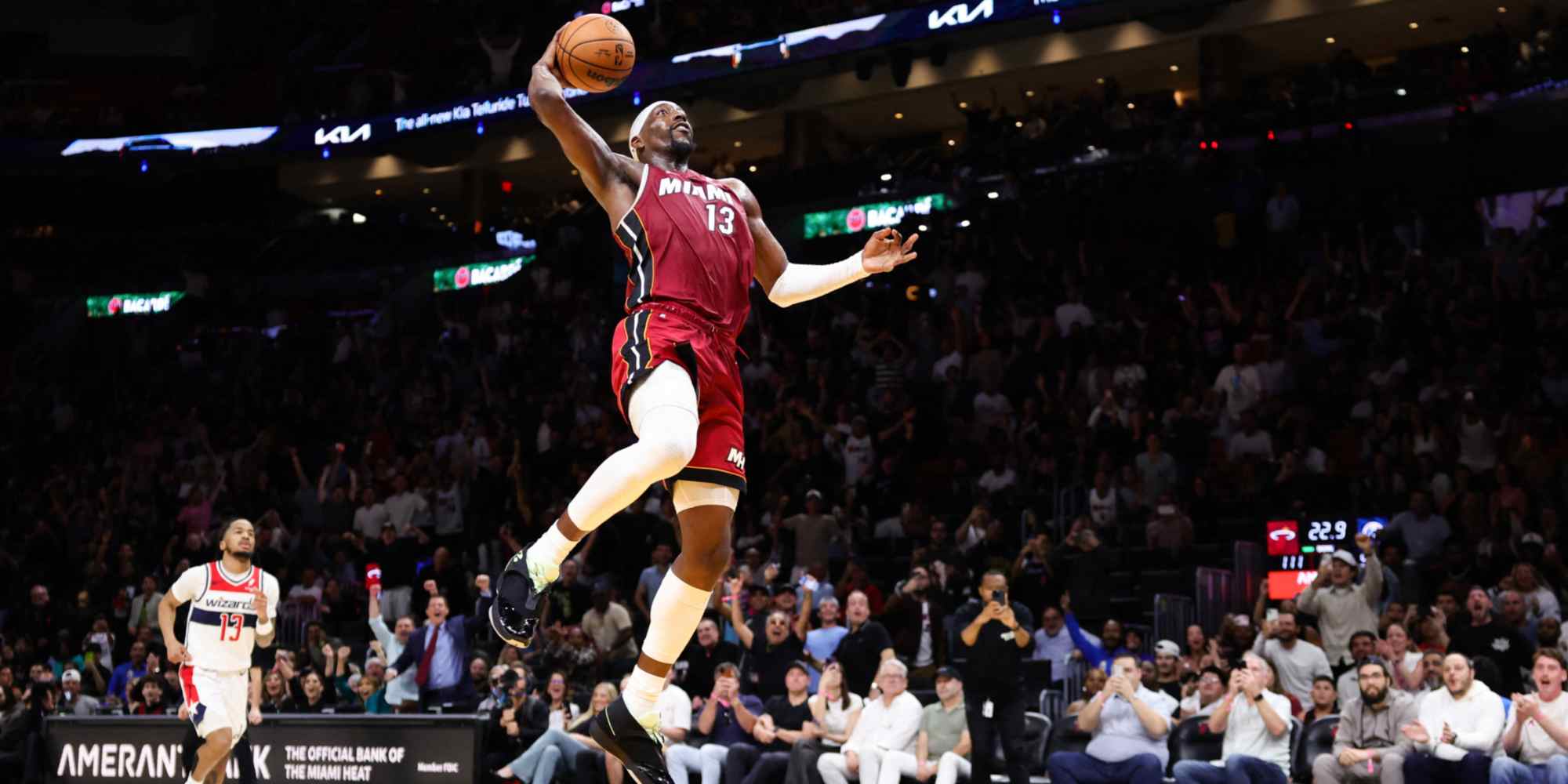 Bam Adebayo dunking the ball