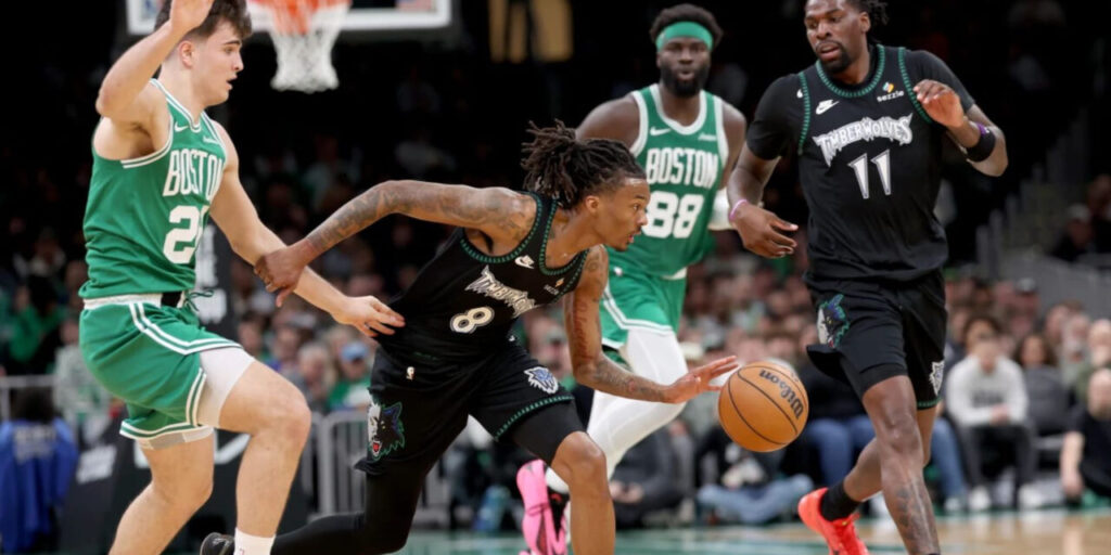 Bones Hyland dribbling the ball