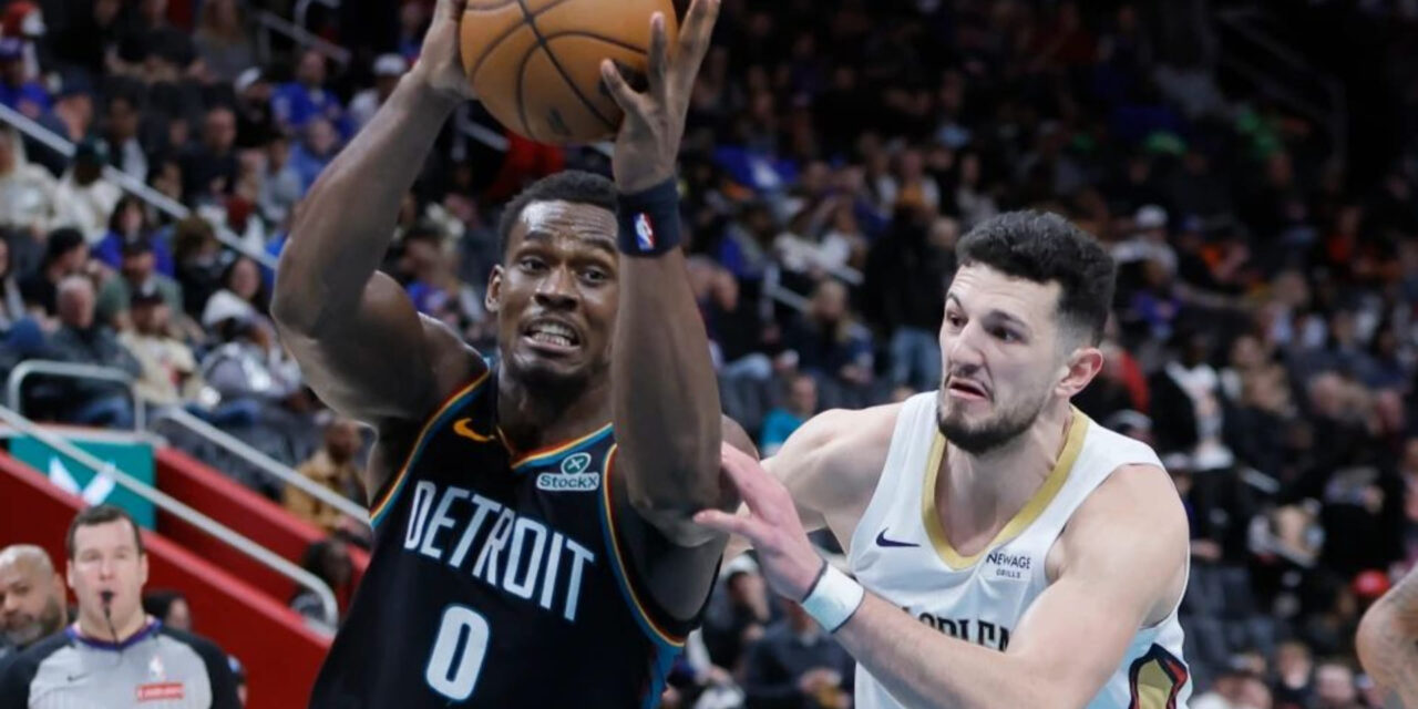 Jalen Duren attacking New Orleans Pelicans basket