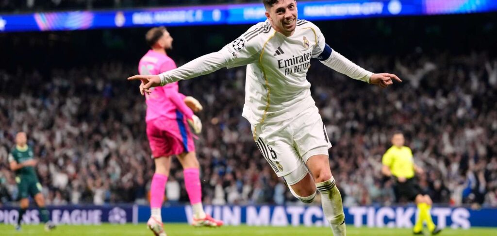 Federico Valverde has just scored for Real Madrid against Manchester City