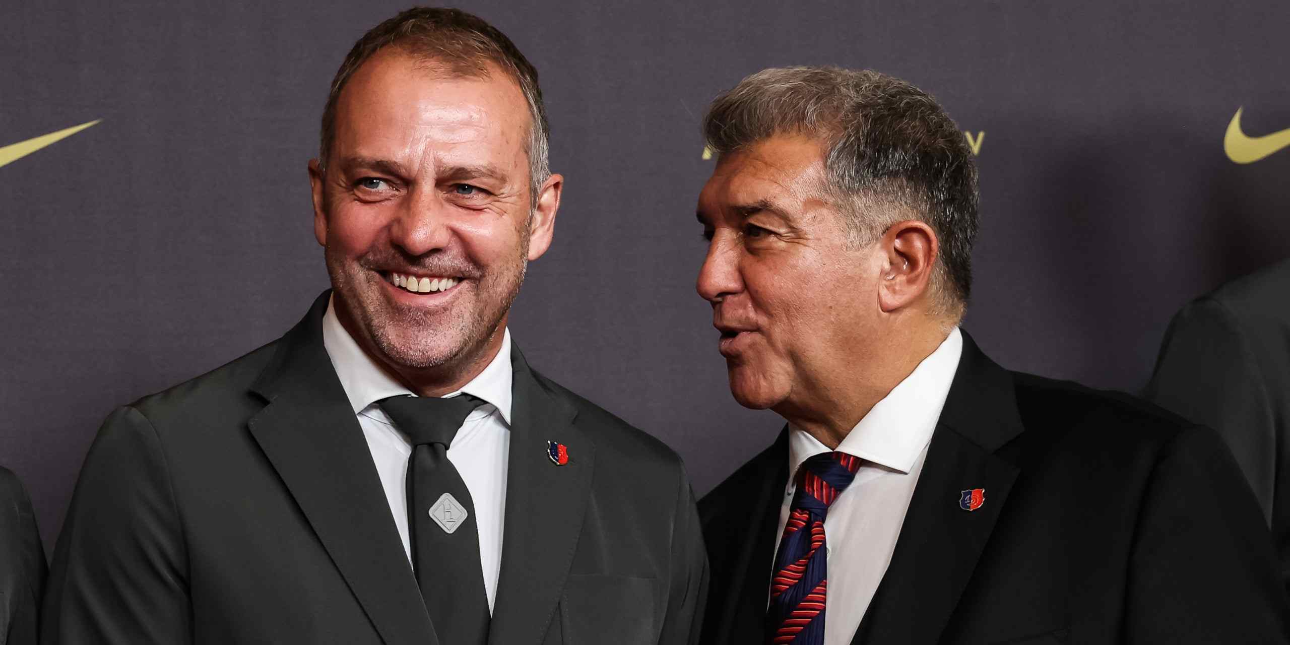 Hansi Flick and Joan Laporta