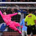 Lazio goalkeeper Edoardo Motta saving a shot