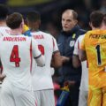 Thomas Tuchel giving instructions to England's players